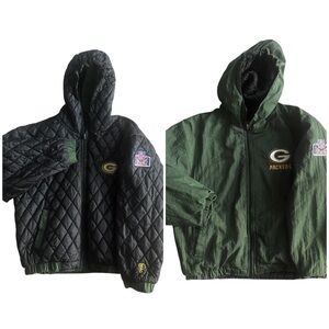 Vintage 90s Pro Player Reversible Green Bay Packers Puffer Jacket Youth XL 18/20
